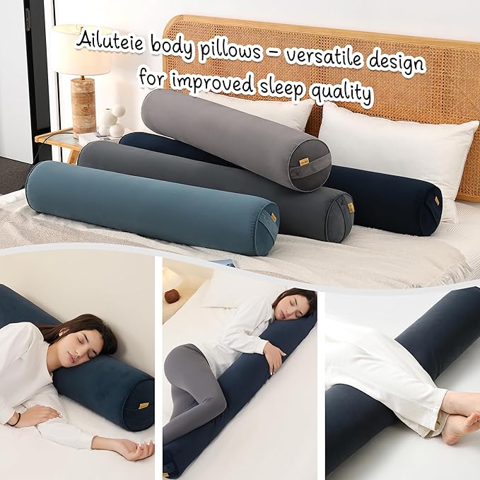 Long Round Body Pillow for Adults – Bolster Pillow for Bed, Cervical Roll Pillow - Image 6