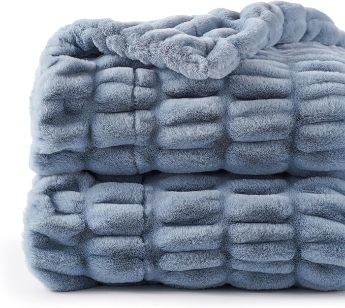 BATTILO HOME Faux Fur Throw Blanket by BATTILOHOME