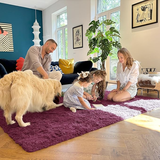 OLANLY 3x5 Machine Washable Small Bedside Rug, Soft Fluffy Shaggy Rugs - Image 7