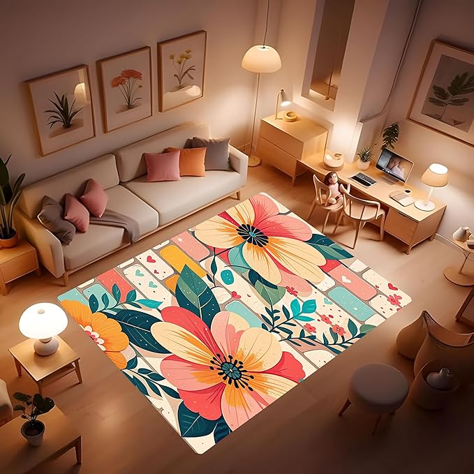 Machine Washable 3' x 5' Bohemian-Style Area Rug, Suitable - Image 3