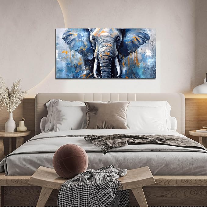 ENTANUB Elephant Wall Art for Lving room, Animal Canvas Wall Decor for Bedroom - Image 2