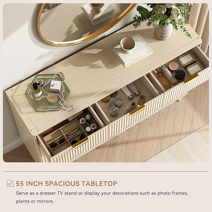 CARPETNAL Fluted 9 Drawer Dresser - Image 7