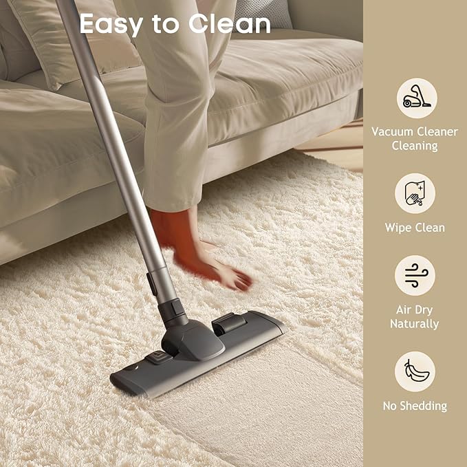 Ophanie 5x7 Area Rugs for Living Room Ivory, Fluffy Shag Large Fuzzy Plush Soft - Image 6