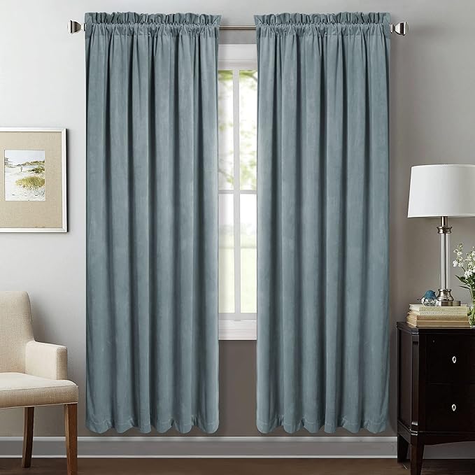 StangH Light Blue Velvet Curtains by StangH