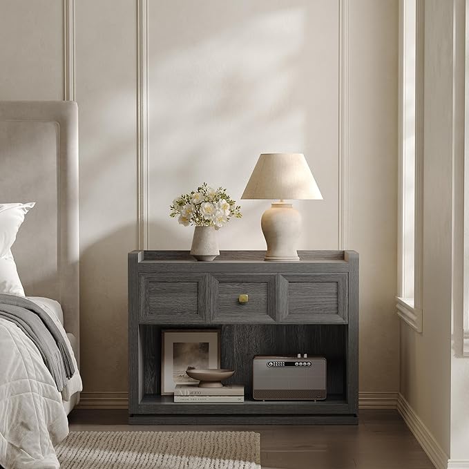 SICOTAS 31" Wide Nightstands Set of 2, Large Night Stands - Image 3