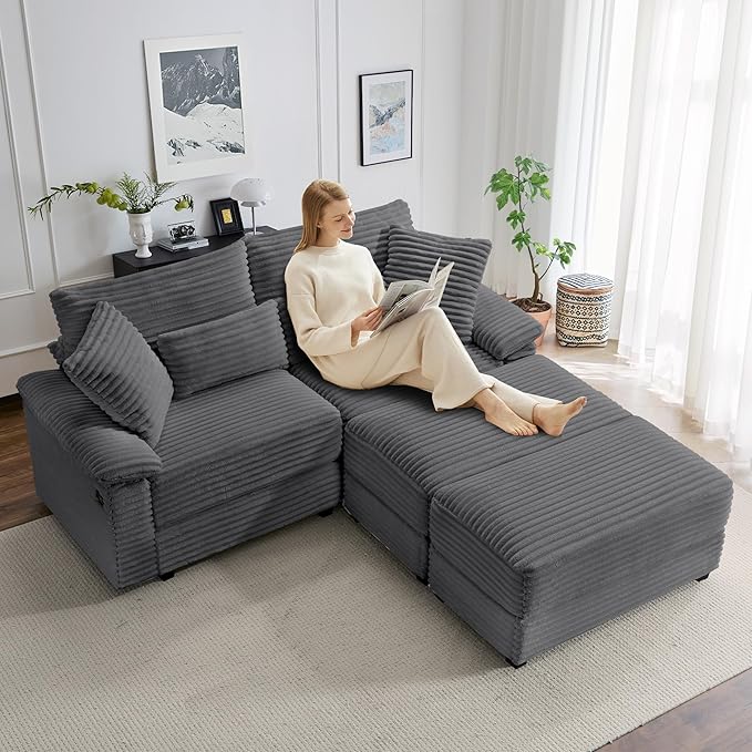 SUNWAVE 74" Double Chaise Lounge Chair Indoor, Oversized Loveseat - Image 6