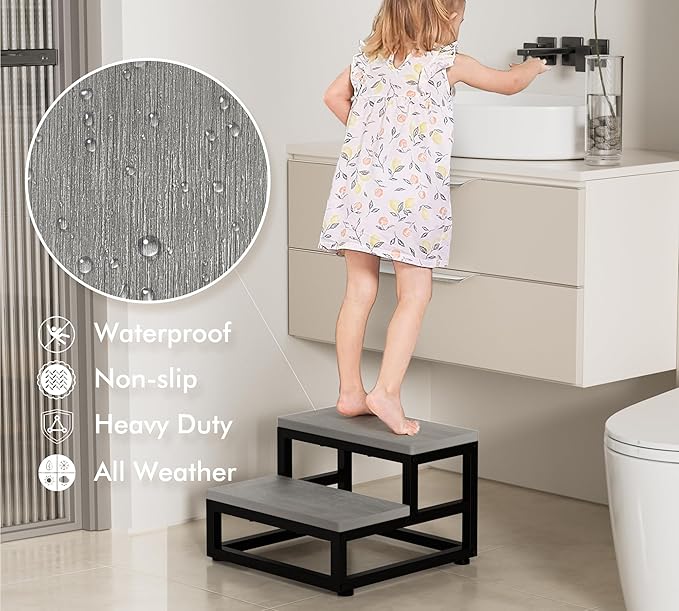 Y&M Two Step Stool for Adults Kids, Bed Step Foot Stool - Image 3