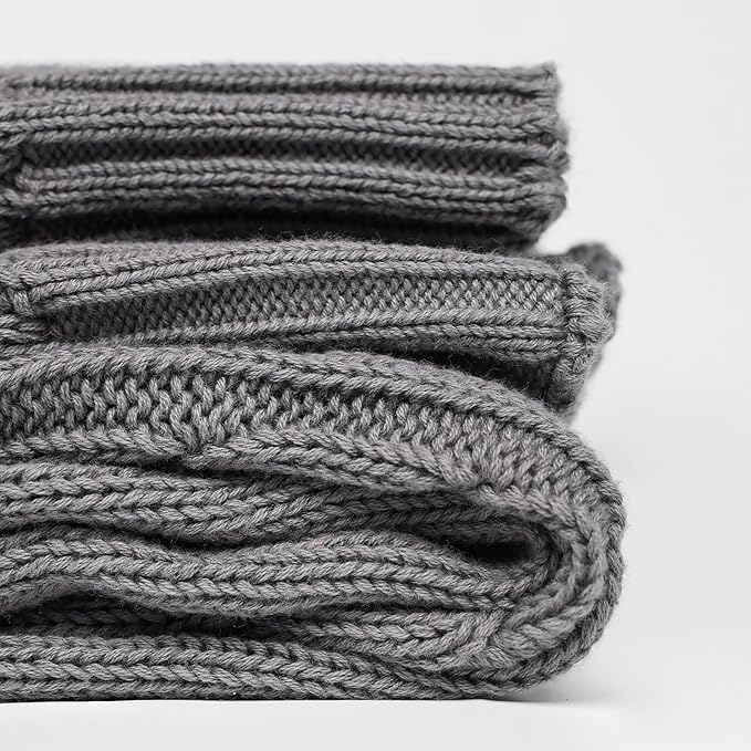100% Cotton Cable-Knit Throw Blanket: 60" x 70", Ultra Soft, Breathable - Image 5