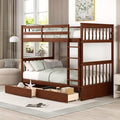 Merax Wood Bunk Bed with Drawers, Twin Over Twin Size Convertible Bunk Bed with by Merax