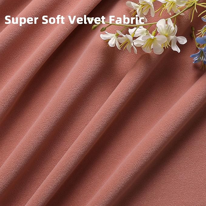 Joydeco Pink Velvet Curtains 108 inch Length 2 Panels, Luxury Blackout Rod - Image 5