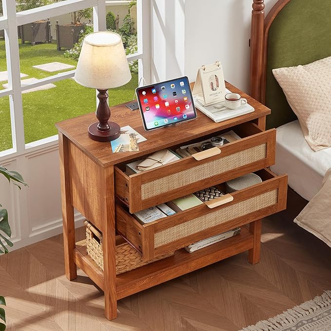 LEYAOYAO 31.5" Wide Rattan Night Stand - Image 8