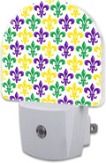sndheke Mardi Gras Carnival Night Light, Colorful Fleur-de-lis Dusk to Dawn by sndheke