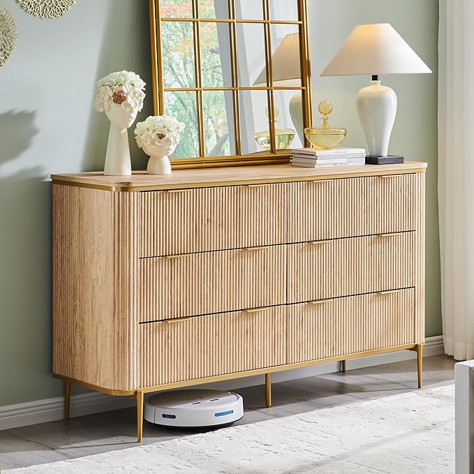 T4TREAM Fluted 6 Drawers Dresser by T4TREAMFurniture