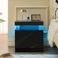 LED Bedside Table with 2 Drawers, Modern Nightstand Cabinet by Unknown