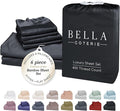 Bella Coterie 6 Piece Luxury Bamboo Viscose Split Top King Size Sheet Set | 34" by BC