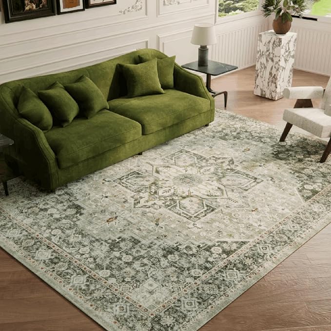 6×9 Machine Washable Rug for Living Room, Boho Vintage 6×9 Area Rug，Distressed - Image 6