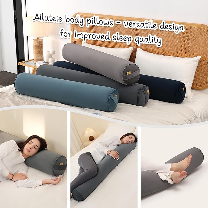 Bolster Pillow for Bed – Long Round Body Pillow for Adults, Cuddle Pillow for - Image 6