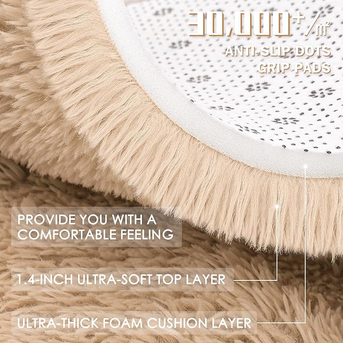 OLANLY Area Rugs for Living Room Bedroom, Machine Washable 4x5.9 ft Soft Fluffy - Image 6