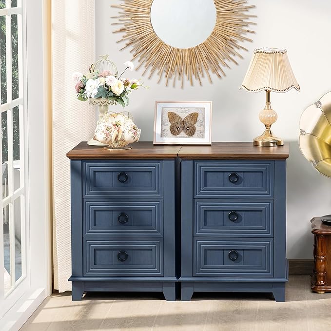 Night Stand Set of 2, Farmhouse 18" End Table - Image 8