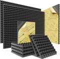 Sonicism Acoustic Panels Self-Adhesive Pyramid 48 Pack, 35kg/m³ High Density by Sonicism