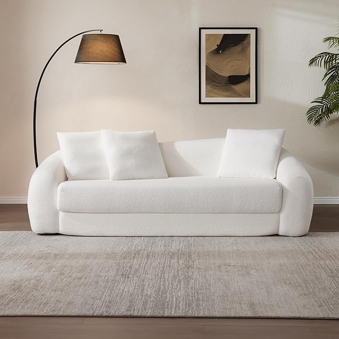 SICOTAS Curved Sofa Couch Bed for Living Room Convertible Futon Cloud Boneless - Image 9