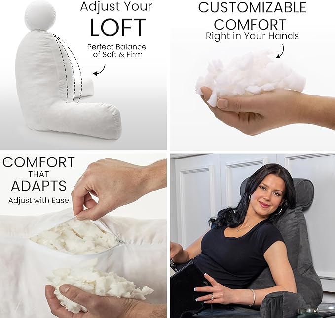 Husband Pillow Medium Aspen Edition Iron Grey, Sit Up Reading & Bed Rest - Image 2