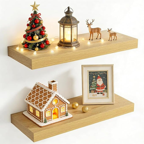 24 Inch Floating Shelves for Wall, 8 Inch Deep Floating Shelf for Storage & by Axeman