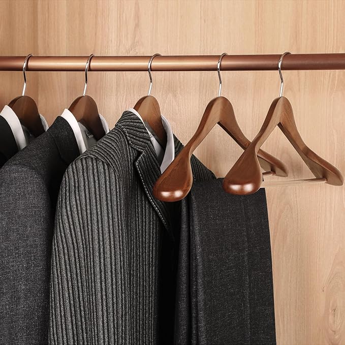 TOPIA HANGER Wide Shoulder Wooden Hangers, Suit Hangers - Image 5