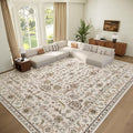 Washable 9x12 Area Rugs for Living Room, Boho Non-Slip Vintage Distress Lager by Hedwior