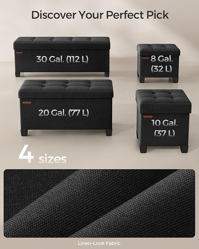 SONGMICS Storage Ottoman, Small Ottoman Foot Rest - Image 6