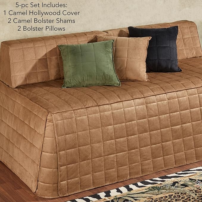 Camden Luxury Bedding | Neutral Camel Color | Fitted Hollywood Daybed Bedding | - Image 2