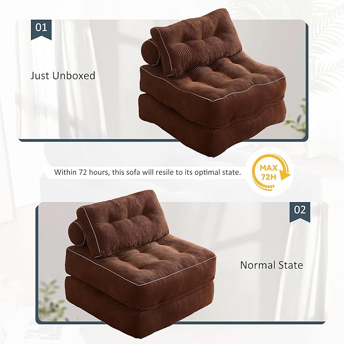 Folding Chair Bed, Futon Sofa Bed, Floor Couch - Image 7