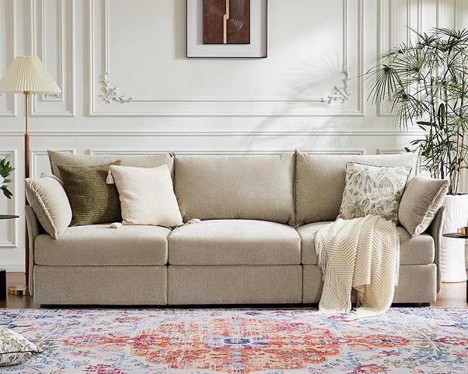 ABCASA 102.6" Modular Sectional Sofa, Oversized 3-Seater Couch by ABCASA