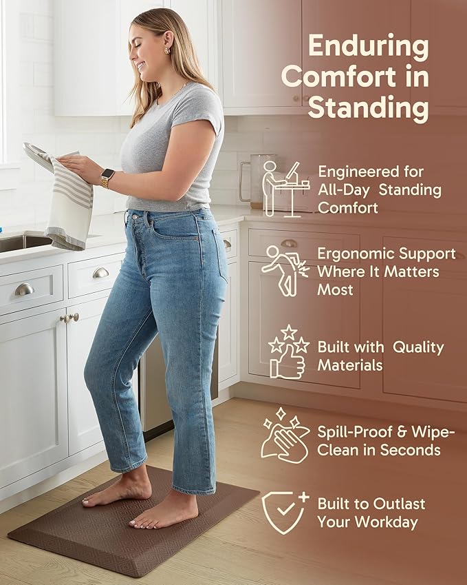 Ophanie Kitchen Mats for Floor, 3/4 Inch Thick Kitchen Rugs, Waterproof - Image 3