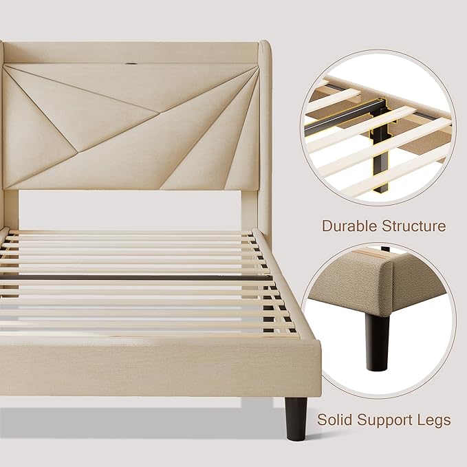 Twin Size Upholstered Bed Frame - Image 6