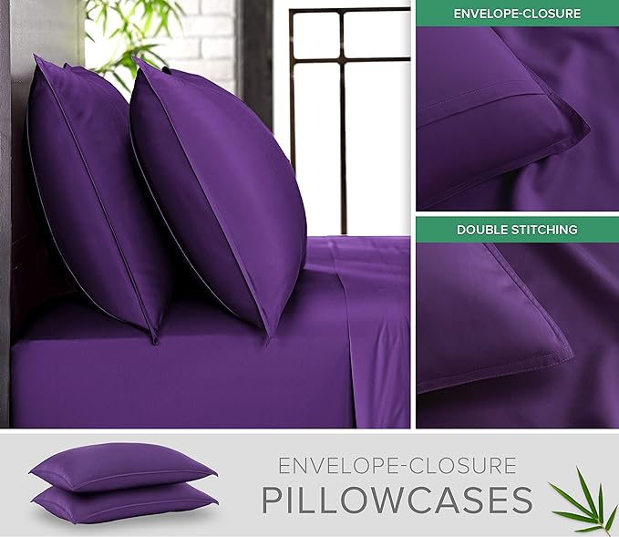 Pure Bamboo Queen Sheets, Genuine 100% Organic Viscose Derived from Bamboo Bed - Image 3
