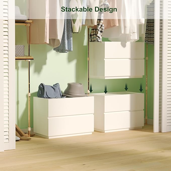 woodtalks Stackable 2 Drawer Dresser, Storage Cabinet - Image 2