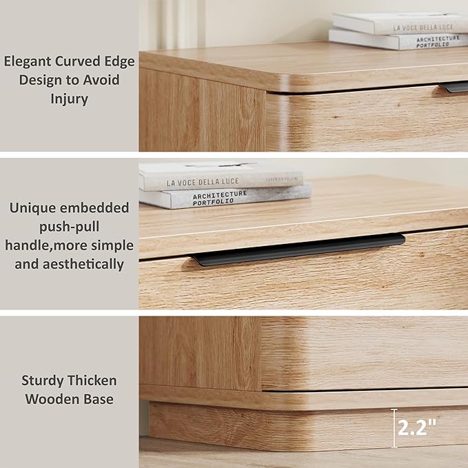 5 Drawer Dresser for Bedroom, Curved Profile Design, Wooden Closet - Image 6