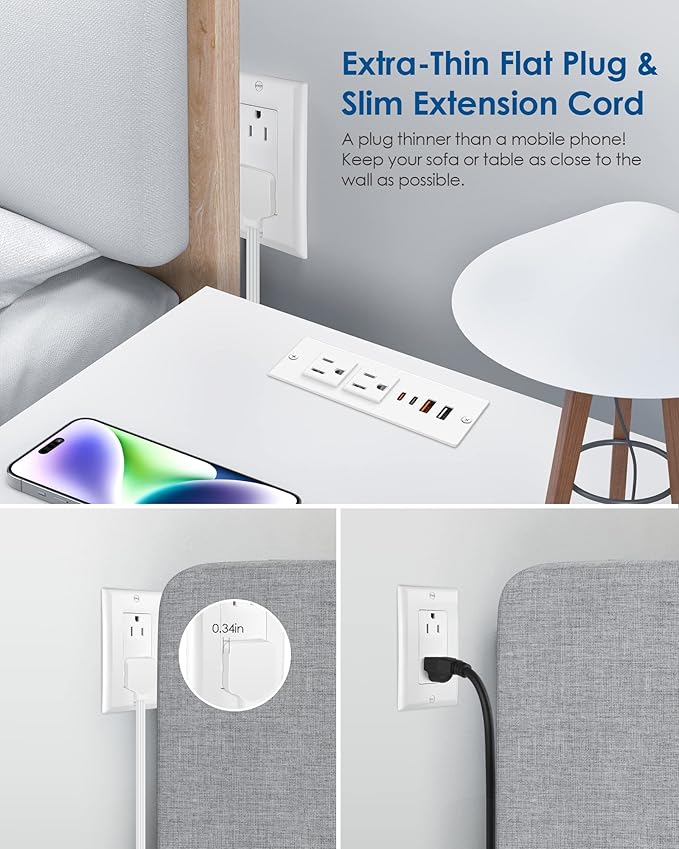 Recessed Power Strip Socket, Furniture Flush Mount Charging Station, Desk Power - Image 6