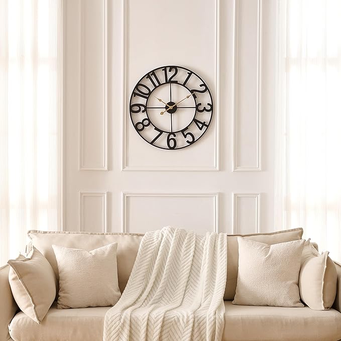 Alarmore 30 Inch Oversized Wall Clock, Battery Operated Silent Non Ticking - Image 2