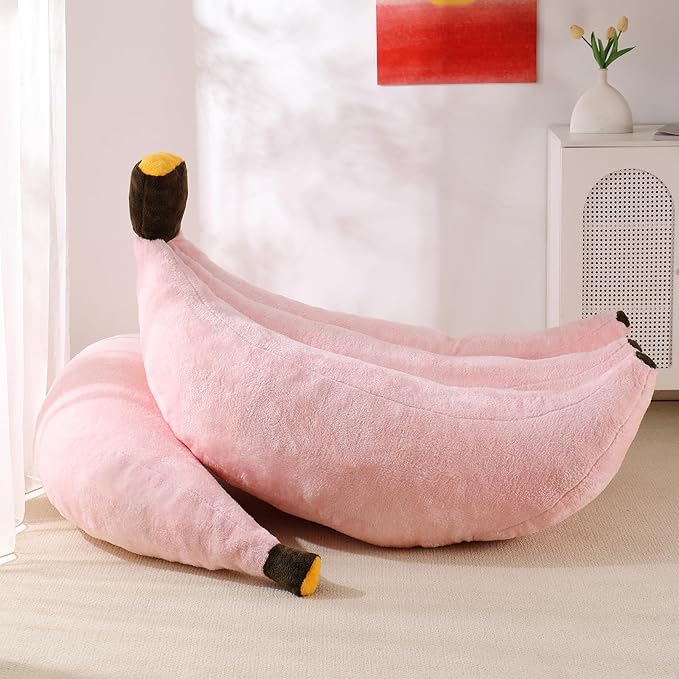 Banana Bean Bag Chair with Ottoman, Floor Sofa Bed with Footrest, Comfy - Image 7