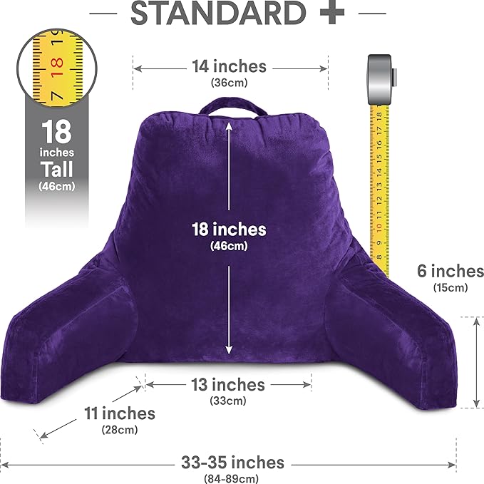Husband Pillow Purple, Original Reading Pillow in Bed Rest Chair, Shredded - Image 4