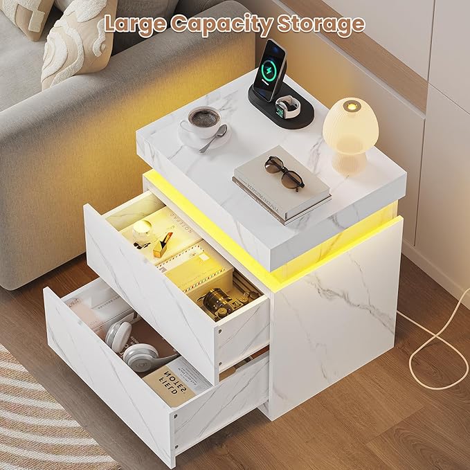 ADORNEVE Nightstand Set of 2, Night Stand - Image 4
