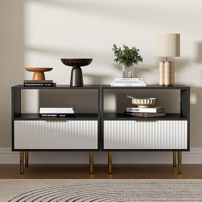Nightstand Set of 2, Modern Nightstand - Image 5