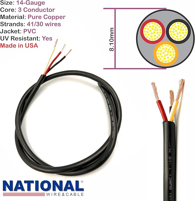 NATIONAL Wire & Cable – 14 AWG 3-Conductor Premium Copper Wire, 500 ft - Image 3