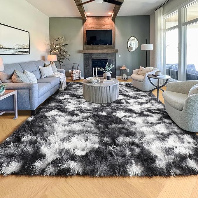PAGISOFE 9x12 Area Rugs Living Room, Extra Large Black White Grey Machine - Image 9