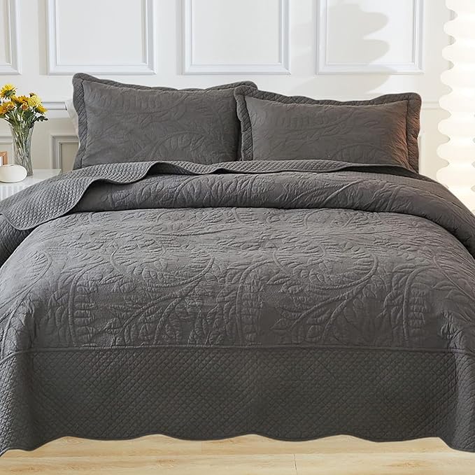 MarCielo 3-Piece 100% Cotton Oversized Bedspread Lightweight Quilt Coverlet by MarCielo
