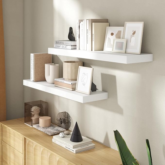 36 Inch Floating Shelves for Wall, 8 Inch Deep Floating Shelf for Storage & - Image 2