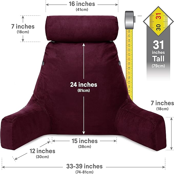 Husband Pillow XXL Aspen Edition, Adult Reading Sit Up Bed Rest Pillow - Image 5