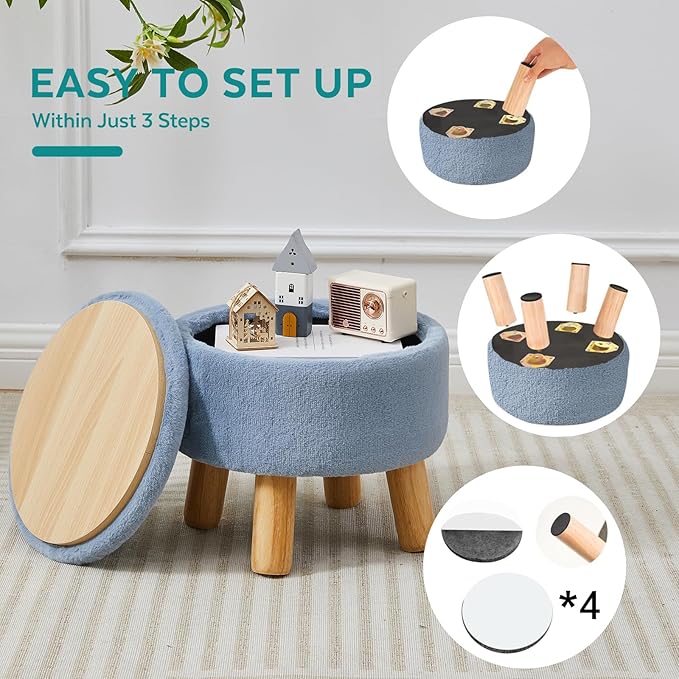 FIMIVIBI Small Foot Stool Ottoman - Image 4
